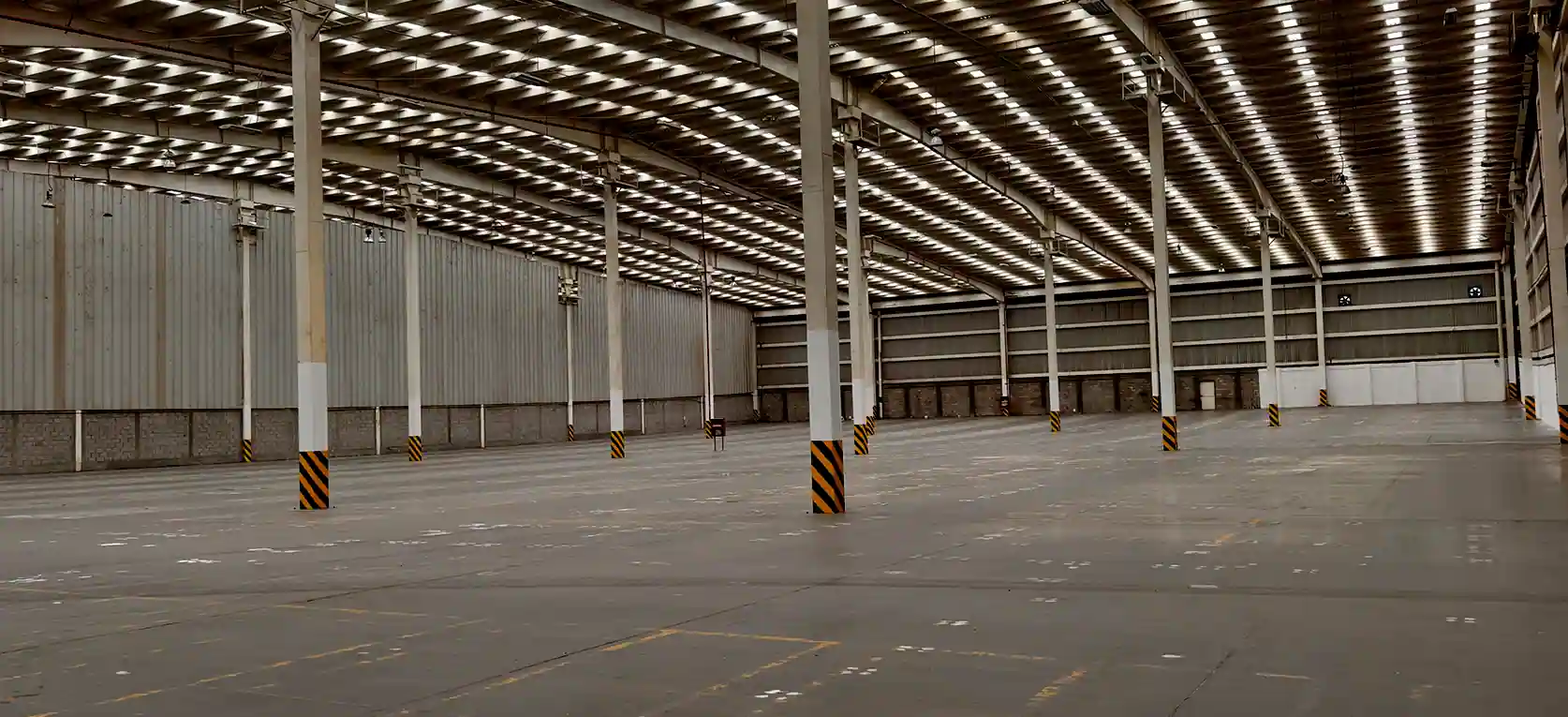 Nave industrial en renta iluminada con lámparas LED de alta eficiencia